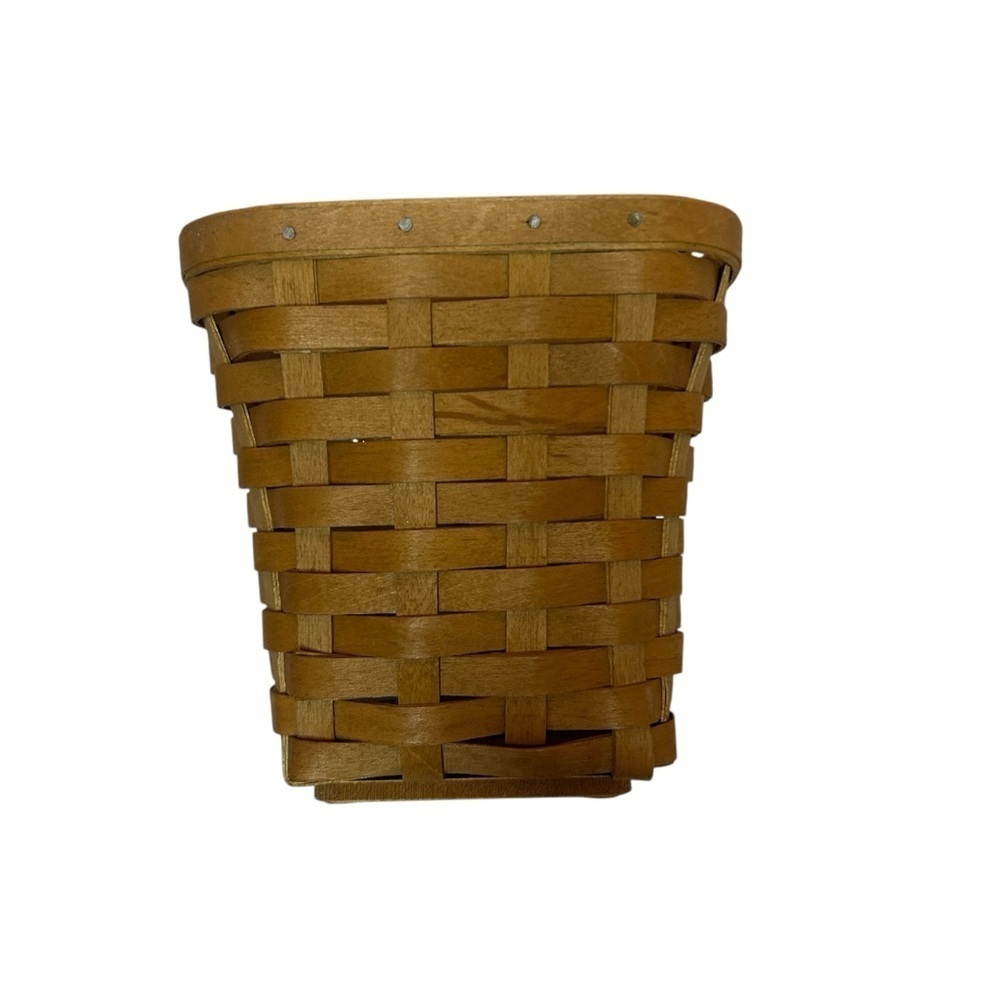 Longaberger Small Tapered Basket w Plastic Liner Brown Tan Organizer